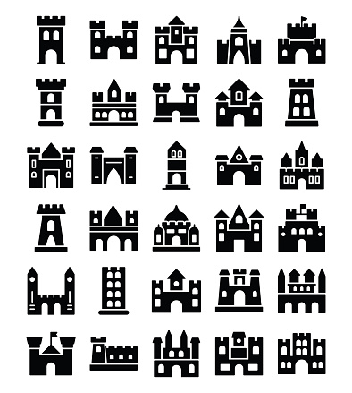 Medieval Castles Glyph Icons