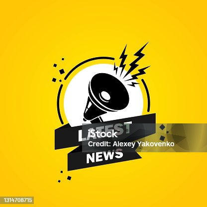 istock Megaphone with Latest news speech bubble banner. Loudspeaker. Label for business, marketing and advertising. Vector on isolated background. EPS 10 1314708715