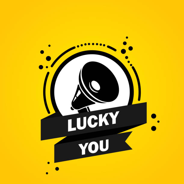 Megaphone with lucky you speech bubble banner. Slogan about lucky you. Loudspeaker. Label for business, marketing and advertising. Vector on isolated background. EPS 10 Megaphone with lucky you speech bubble banner. Slogan about lucky you. Loudspeaker. Label for business, marketing and advertising. Vector on isolated background. EPS 10 recruitment clipart stock illustrations