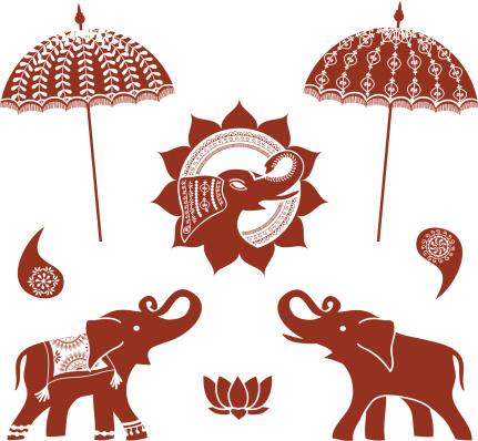 Mehndi Elephants (Vector)