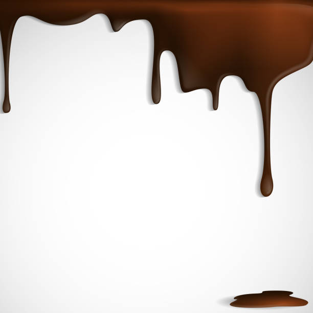 Melted chocolate dripping. vector art illustration