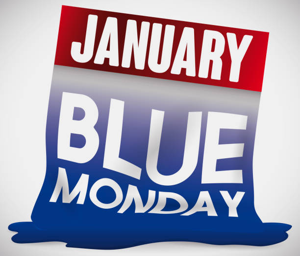 таяние loose-лист календарь из-за сад голубой понедельник - blue monday stock illustrations