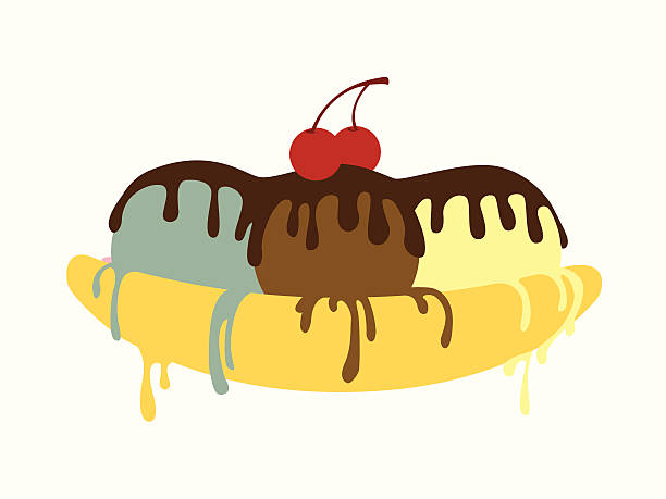 Melty Sunday this is a melting with delicious-ness      ice cream sundae stock illustrations