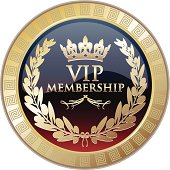 VIP membership gold medal with a laurel.