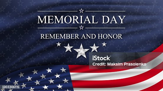 istock Memorial day background with national flag of United States. National holiday of the USA. 1303306115