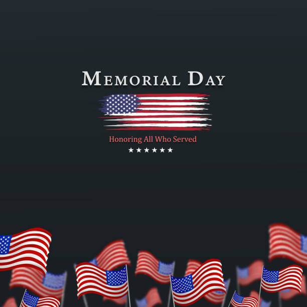 ilustraciones, imágenes clip art, dibujos animados e iconos de stock de memorial de antecedentes, bandera de estados unidos, con respeto de honor y afiches de gratitud, ilustración vectorial de diseño moderno - memorial day