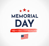 istock Memorial Day card. Remember and honor. Vector 1318486080