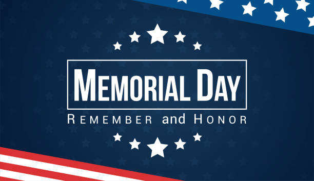 Memorial Day - Remember and honor with USA flag, Vector illustration. Memorial Day - Remember and honor with USA flag, Vector illustration. memorial day stock illustrations