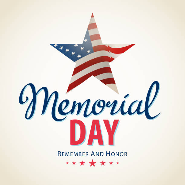 Memorial Day Remembrance Celebrating the American Memorial Day and honoring who served in the US military memorial day stock illustrations