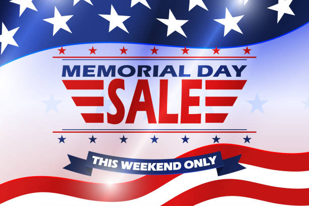 Memorial Day Sale background with US national flag. Memorial Day design. Template for national American holiday event. Vector. Memorial Day Sale background with US national flag. Memorial Day design. Template for national American holiday event. Vector illustration. memorial day stock illustrations