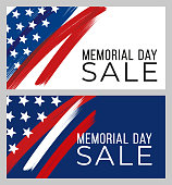 Memorial Day Sale design for advertising, banners, leaflets and flyers. - Illustration