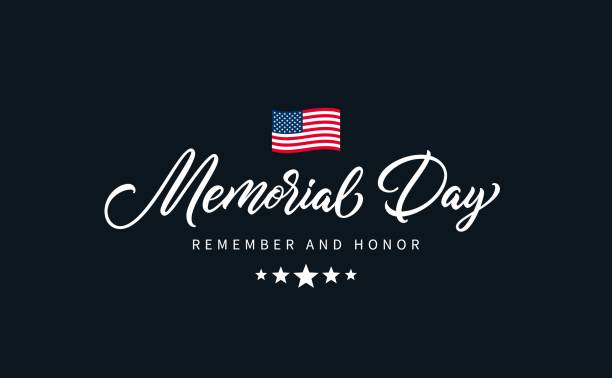 ilustraciones, imágenes clip art, dibujos animados e iconos de stock de texto del día de los caídos. - memorial day
