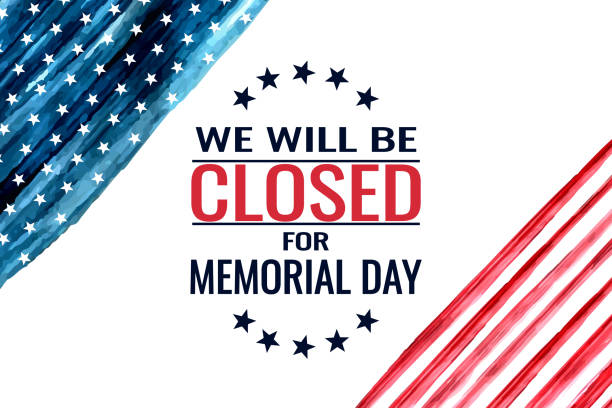Memorial day Memorial day, we will be closed card or background. vector illustration. closing stock illustrations