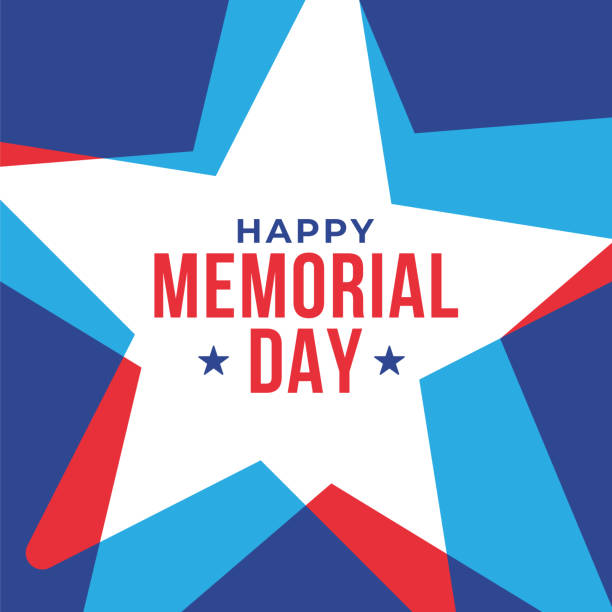 Memorial Day with stars in national flag colors. Memorial Day with stars in national flag colors - Illustration memorial day stock illustrations