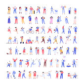 Different people. Flat vector characters isolated on white background.