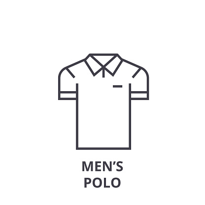 Men Polo Line Icon Outline Sign Linear Symbol Vector Flat Illustration ...