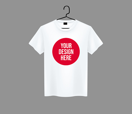 Download Men White Tshirt Realistic Mockup With Brand Text For ...