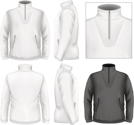 Men's fleece sweater design template
