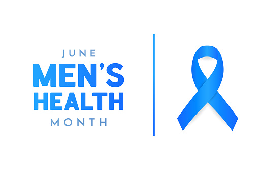 Men's Health Month card, June. Vector
