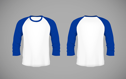 Download Mens Slimfitting Long Sleeve Baseball Shirt Blue Mockup ...