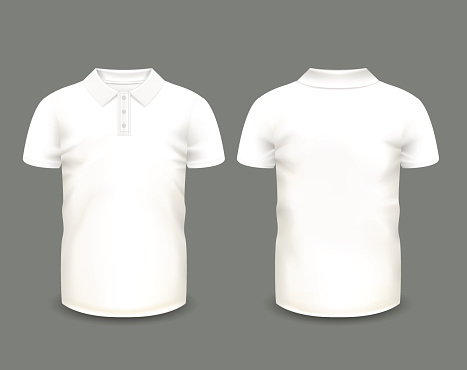 Mens White Polo Shirt Short Sleeve Stock Illustration - Download Image ...
