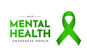 istock Mental Health Awareness Month card, May. Vector 1392538639