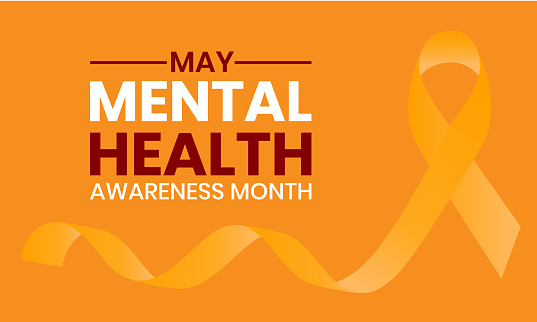 Mental Health Awareness Month. Health awareness concept vector template for banner, poster, card and background design.