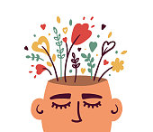 istock Mental health or psychology concept with flowering human head 1270641282