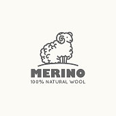 istock Merino natural wool vector sign 1339247974
