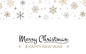 istock Merry Christmas and Happy New year typography greeting card with snowflakes 1340779805