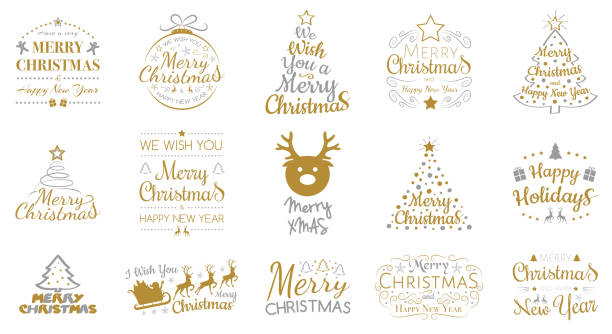 ilustrações de stock, clip art, desenhos animados e ícones de merry christmas - collection of icons with decorations and greetings. vector. - a letter to santa claus, christmas gifts