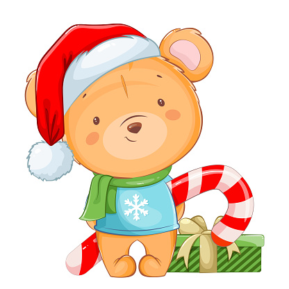 Merry Christmas. Funny little bear
