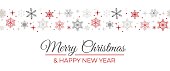 istock Merry Christmas greeting seamless ornament with snowflakes. 1340779806