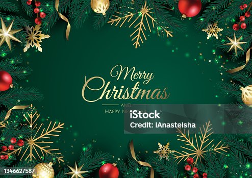 istock Merry Christmas sale banner template. Greeting card, banner, poster, header for website 1346627587
