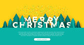 istock Merry Christmas web template paper cut pine tree 1184826768