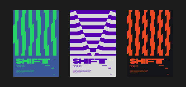 ilustraciones, imágenes clip art, dibujos animados e iconos de stock de meta modern swiss aesthetics poster design template - editorial