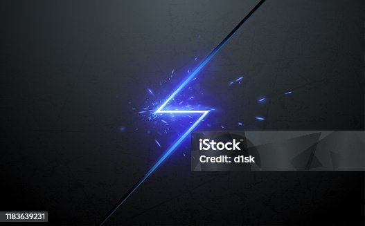 istock Metal background with lightning and sparks 1183639231