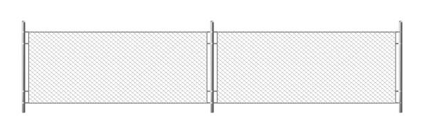 metallkettenzaun, segment des rabitzgitters - maschendrahtzaun stock-grafiken, -clipart, -cartoons und -symbole