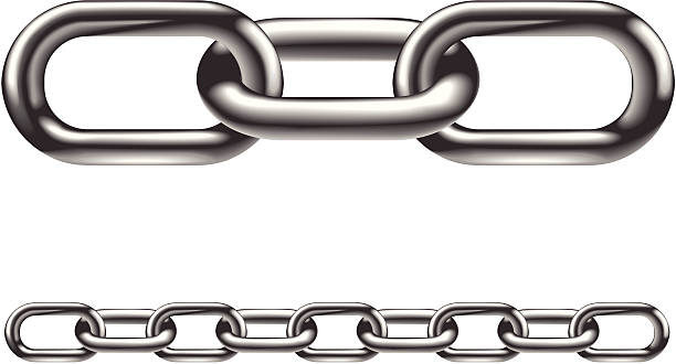 Metal chain links illustration Metal chain links. In vector version image arranged in layers to make it easier to extend to desired length. chain object stock illustrations