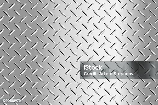 istock Metal flooring seamless pattern. Steel diamond plate 1290188970