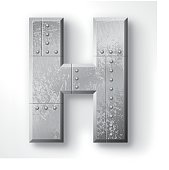 Distressed Metal letter "H". Elements are layered and labeled. Rivets, seams and textures are on separate layers and can be hidden if you prefer a clean, shiny brushed metal look. Download includes an XXXL JPEG version (16 in. x 16 in. at 300 dpi).