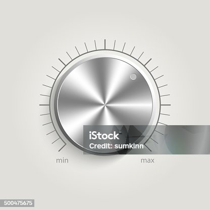 istock Metal vector volume music control 500475675