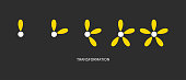 Metaphor of development, growth, transformation, change. Coaching icon. Logo transform