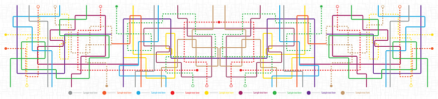 Metro map tube subway scheme. City transportation vector complex grid. Underground map.