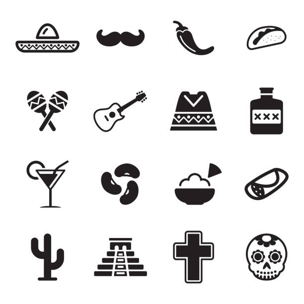 bildbanksillustrationer, clip art samt tecknat material och ikoner med mexican culture icons - kastanjetter