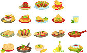 istock Mexican Food Signature Dishes Illustration Set 1162928970
