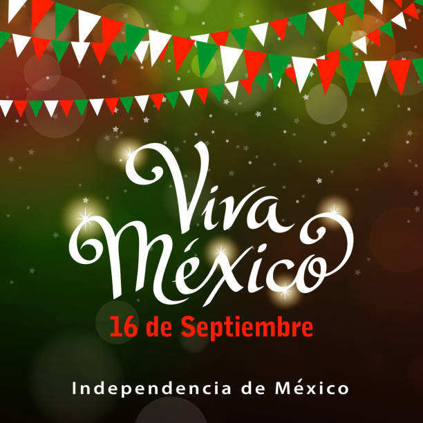 Mexican Independence Day Celebration Celebrate mexican independence bunting and background. viva mexico stock illustrations