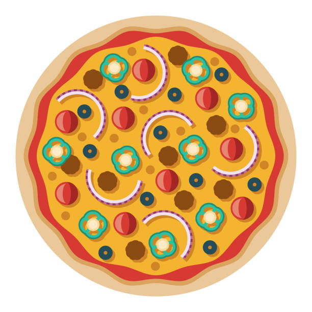 stockillustraties, clipart, cartoons en iconen met mexicaans pictogram van de pizza op transparante achtergrond - chorizo