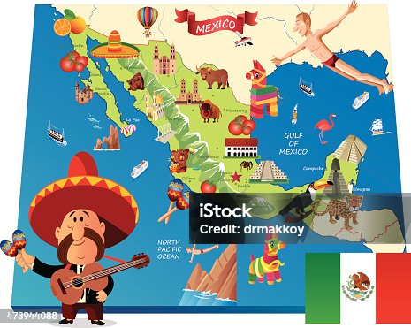 istock Mexico Cartoon map 473944088