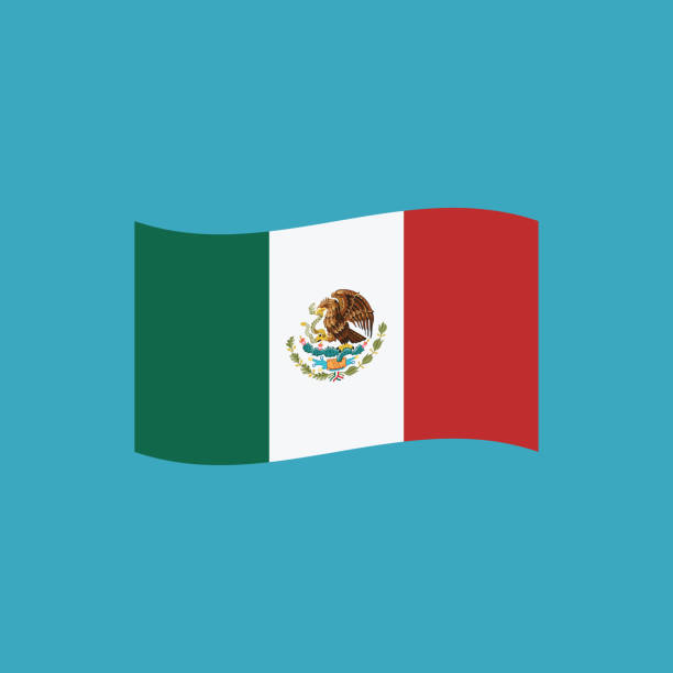 Mexico flag icon in flat design Mexico flag icon in flat design. Independence day or National day holiday concept. mexican independence day stock illustrations
